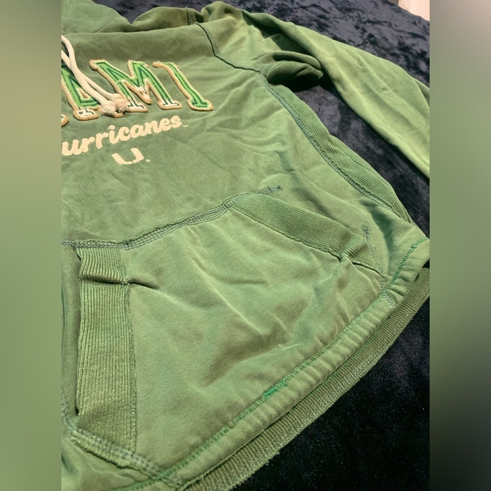 💜 Vintage 90s Campus Crew Miami Hurricanes Hoodie - Size Small - Picture 10 of 15